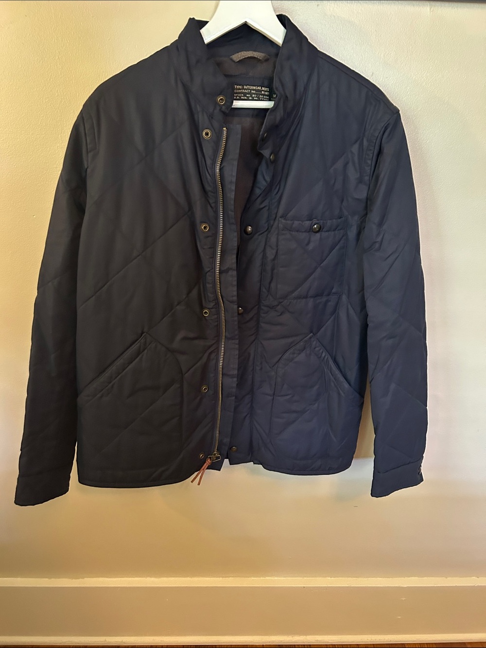 J. Crew Quilted Navy Lightweight Shirt Jacket